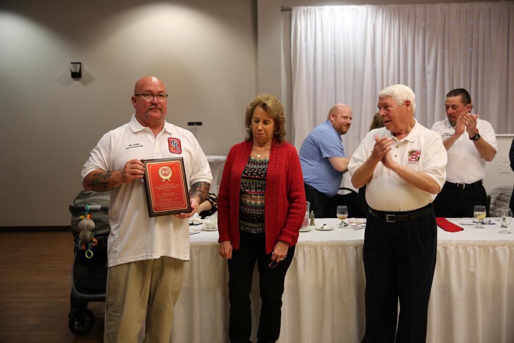 Fire Prevention Officer JW King presented with the Service Award