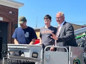 Mayor Matthias and his son taking a ride in Tower #3