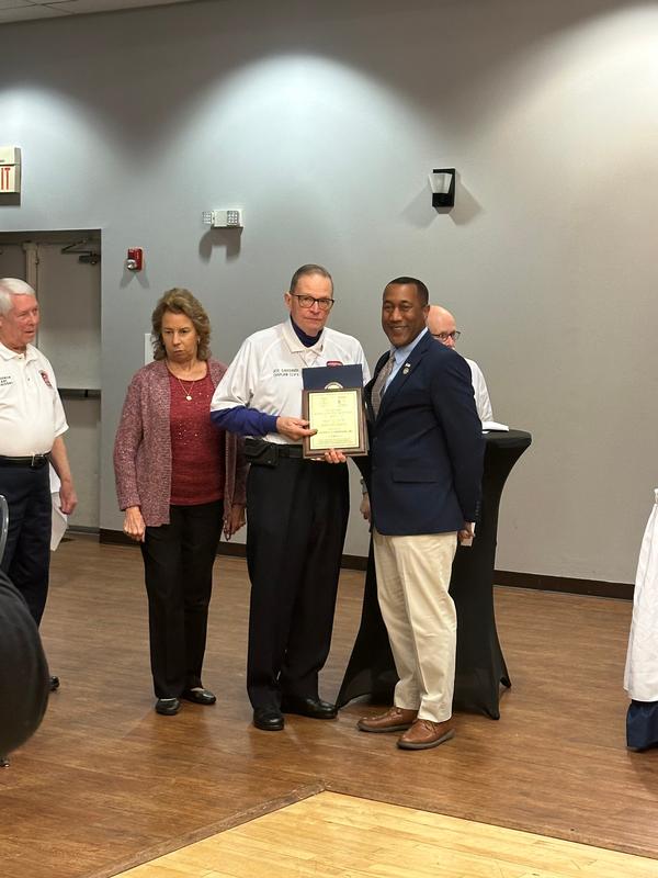Chaplain Joe Gardiner receiving his 50 year service award