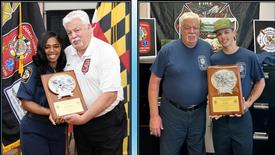 Left: Cadet Knox-Miller accepting her CADET OF THE YEAR AWARD
Right: Cadet Jackson accepting his CADET OF THE YEAR AWARD